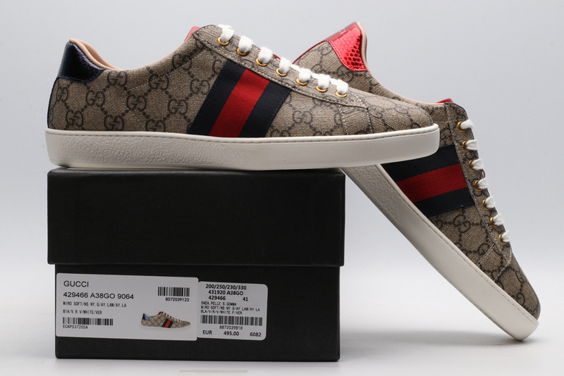 Gvc*1 ace embroidered low-top sneaker brown with stripe