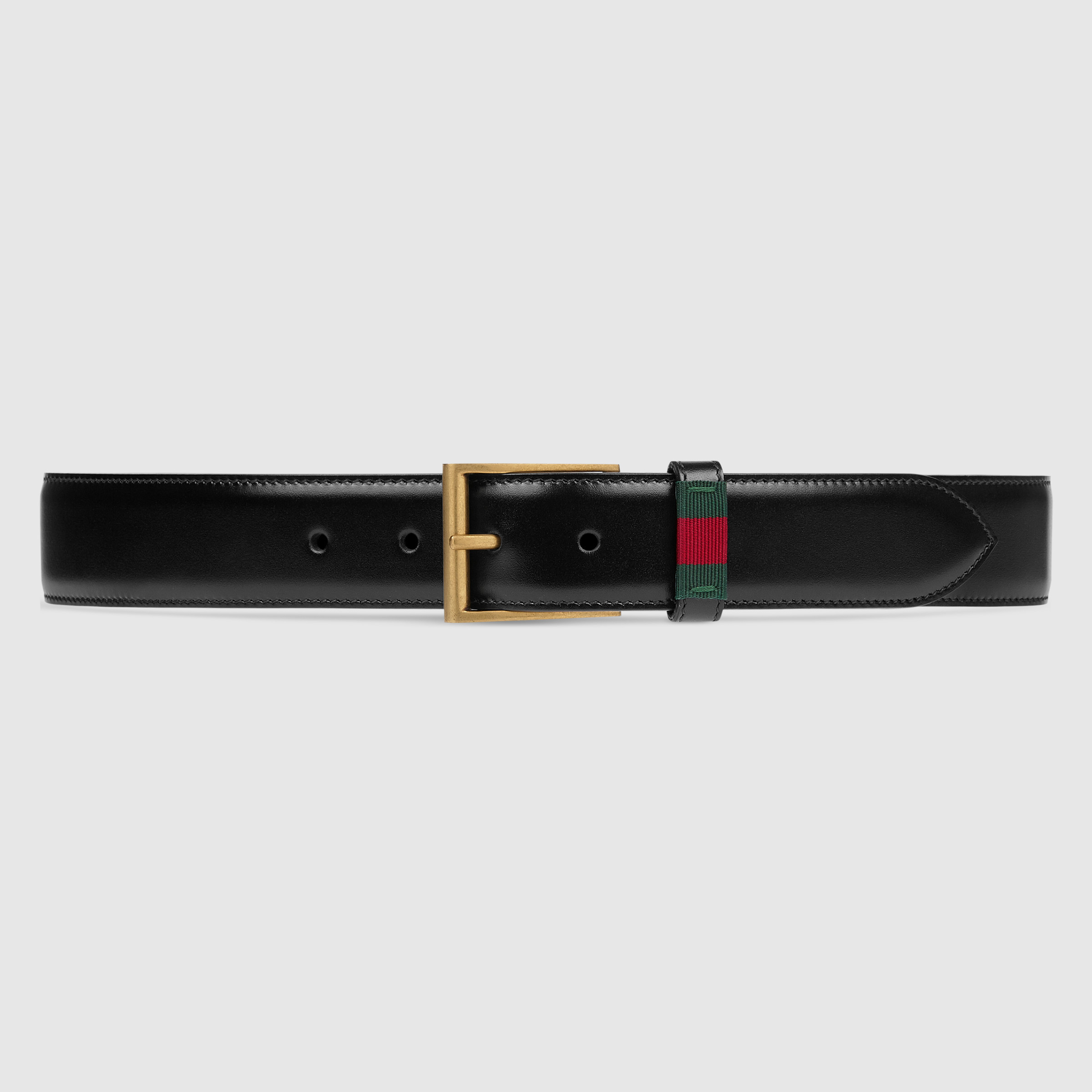 G*u*i leather belt with web w495125