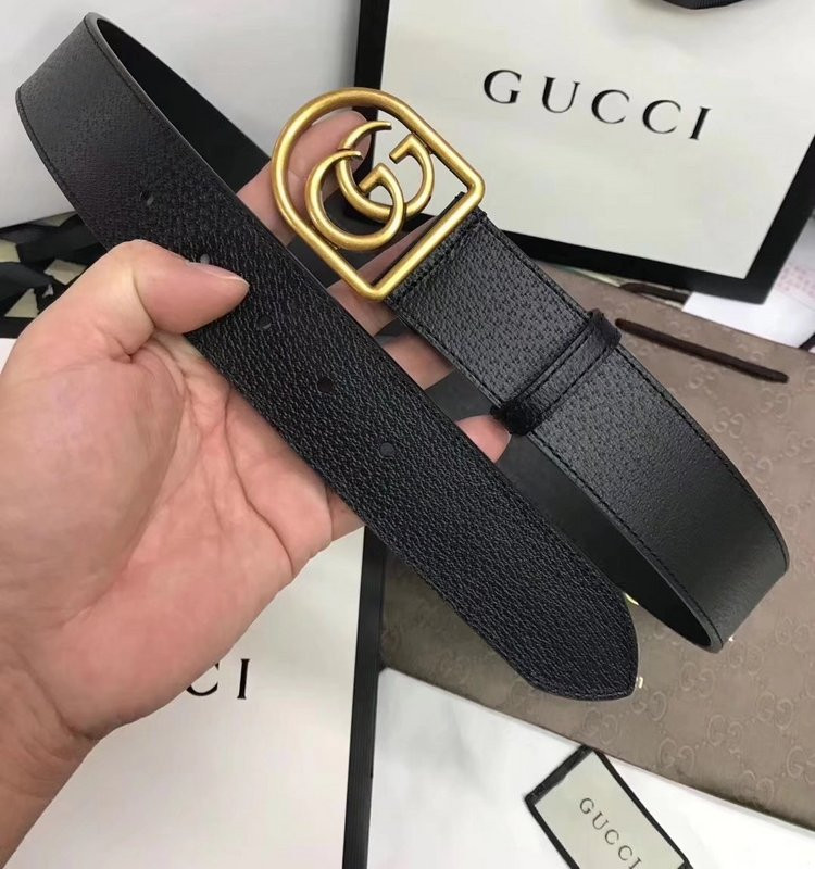G*u*i ‎leather belt with framed double g 495128