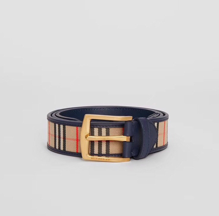 B**rry 1983 plaid leather d-ring belt w22850