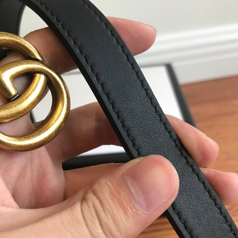 G*u*i leather belt with double g buckle 409417