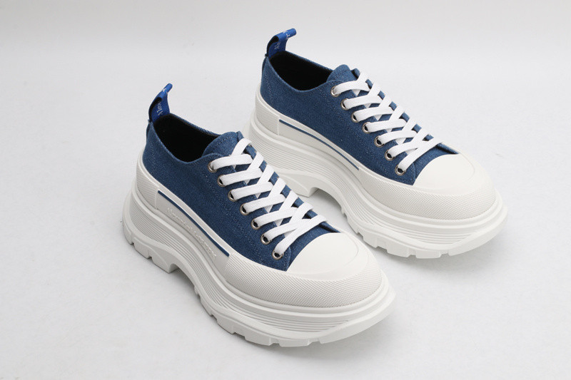 alex mcq tread slick lace up in blue