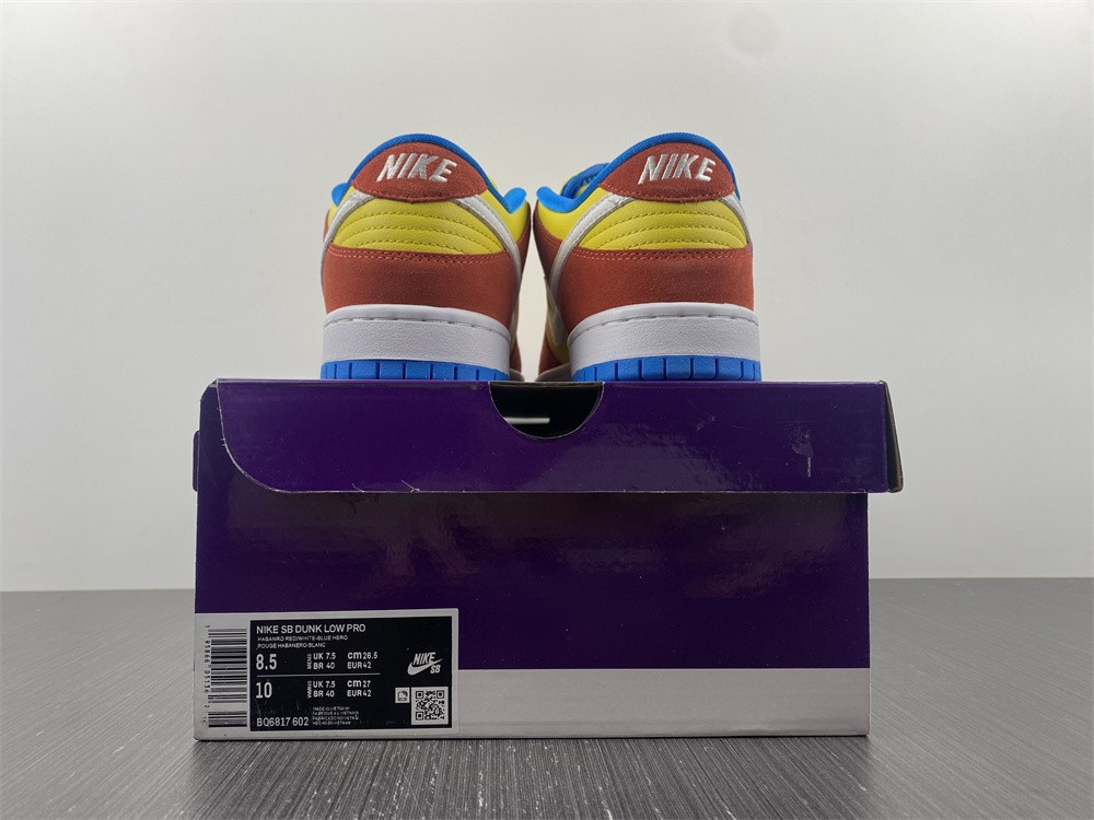 nike sb dunk low pro bart simpson - bq6817-602