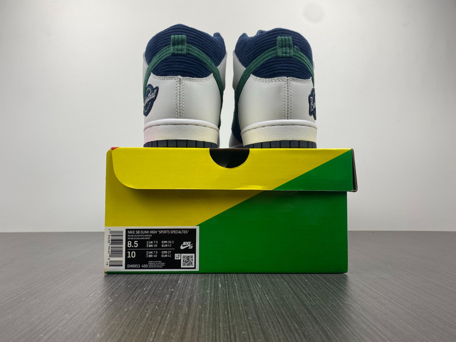 nike dunk high sports specialties white navy dh0953 400
