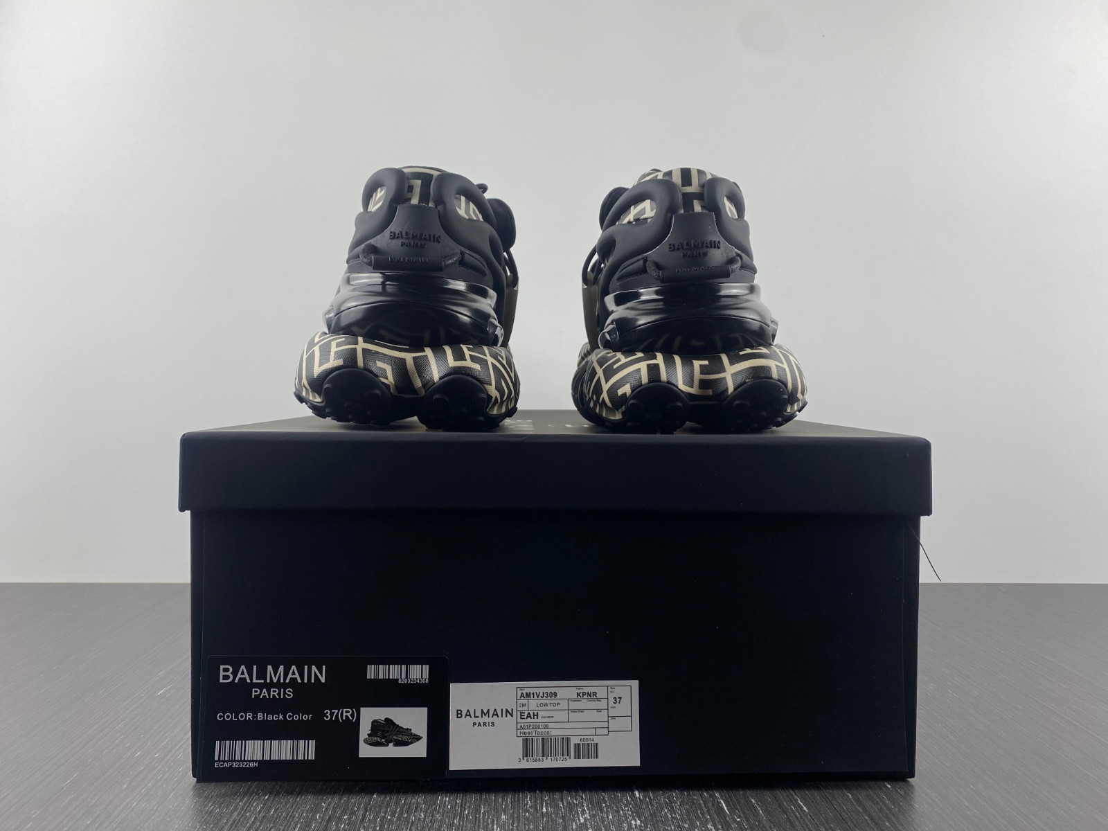 balmain neoprene and leather unicorn low-top sneakers