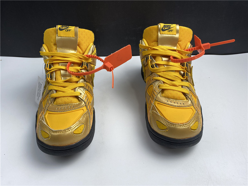 owt x nike air rubber dunk “university gold cu6015-700