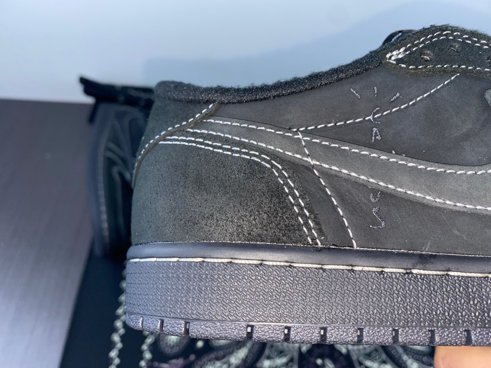 ravis scott x air jordan 1 low “black phanT0m” dm7866-001