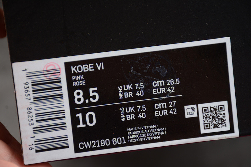 nike zoom kobe 6 think pink pinkfire metallic silver white cw2190-601
