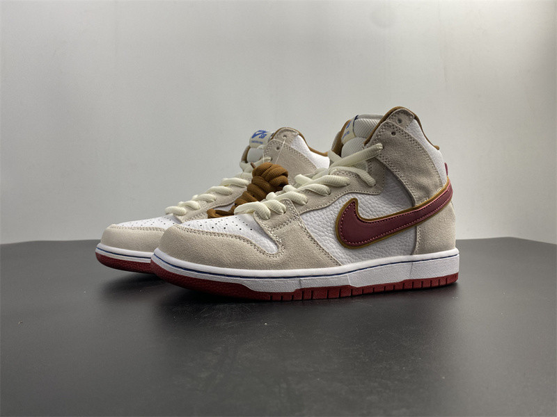 nike sb dunk high sail bright crimson - cv9499-100