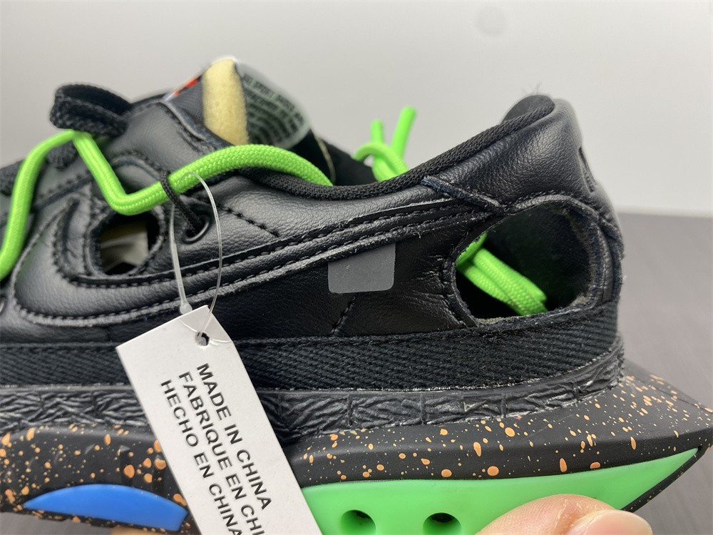 owt x nike blazer low black green dh7863-001