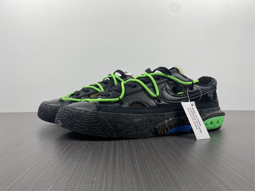 owt x nike blazer low black green dh7863-001